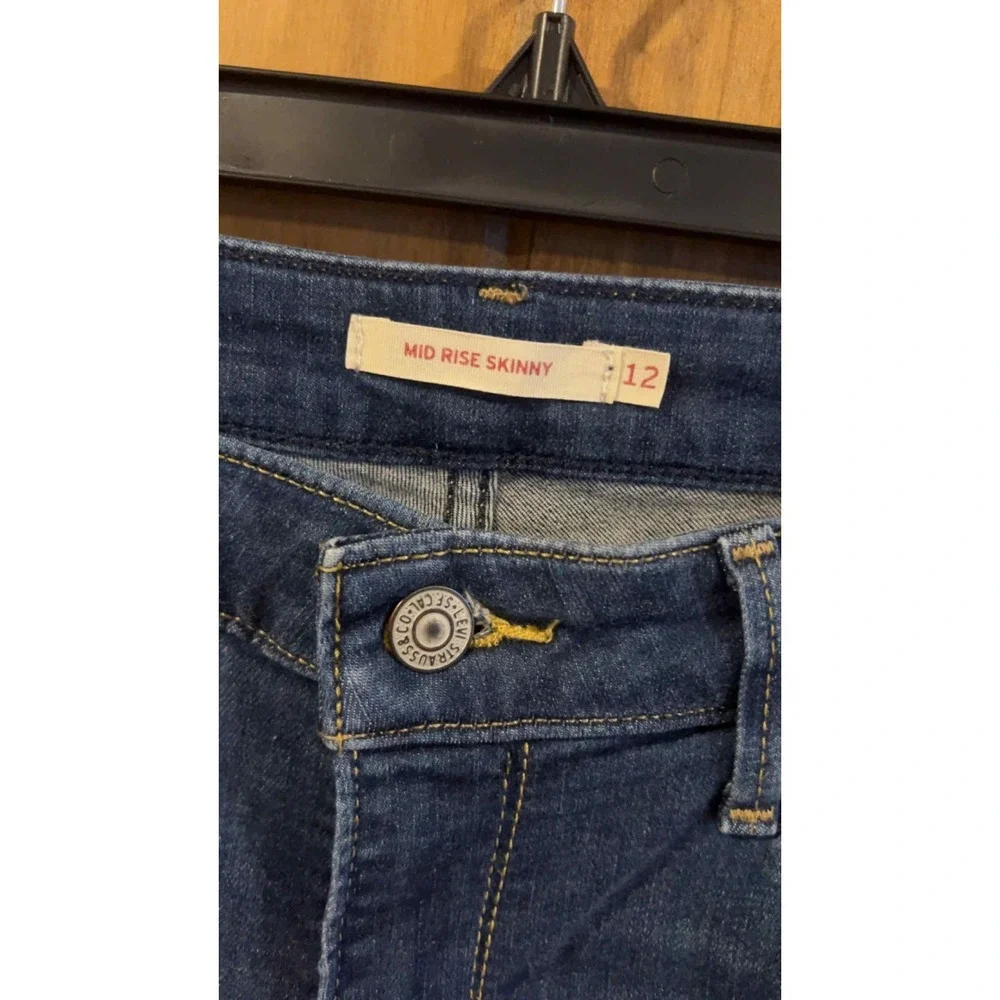 Levi's Skinny‎ Leg Jeans Womens 12 Blue Denim Stretch Preppy Work Wear Pockets